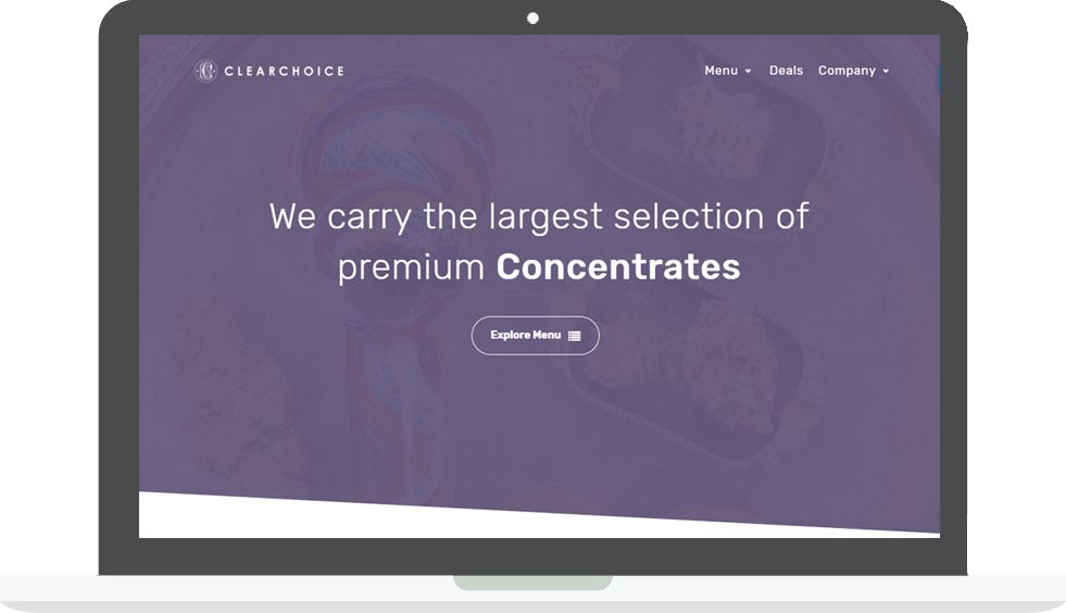 ClearChoice screenshot, a client of the Foottraffik cannabis dispensary marketing agency
